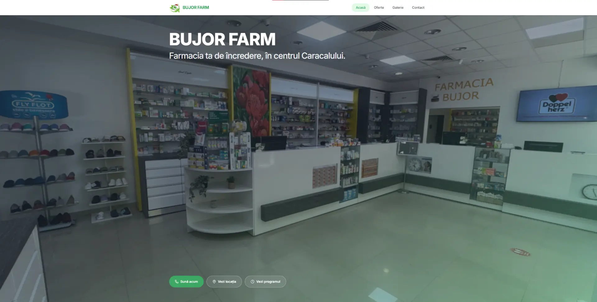Captură din site-ul Farmacia Bujor Farm realizat de CraftSites în Caracal, județul Olt